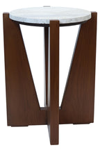 Willow Travertine Top Table With Acacia Wood Frame