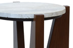 Willow Travertine Top Table With Acacia Wood Frame