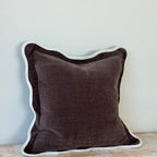 Chloe Dark Brown Scalloped Edge Cushion Cover 65x65 + 100% Feather Insert